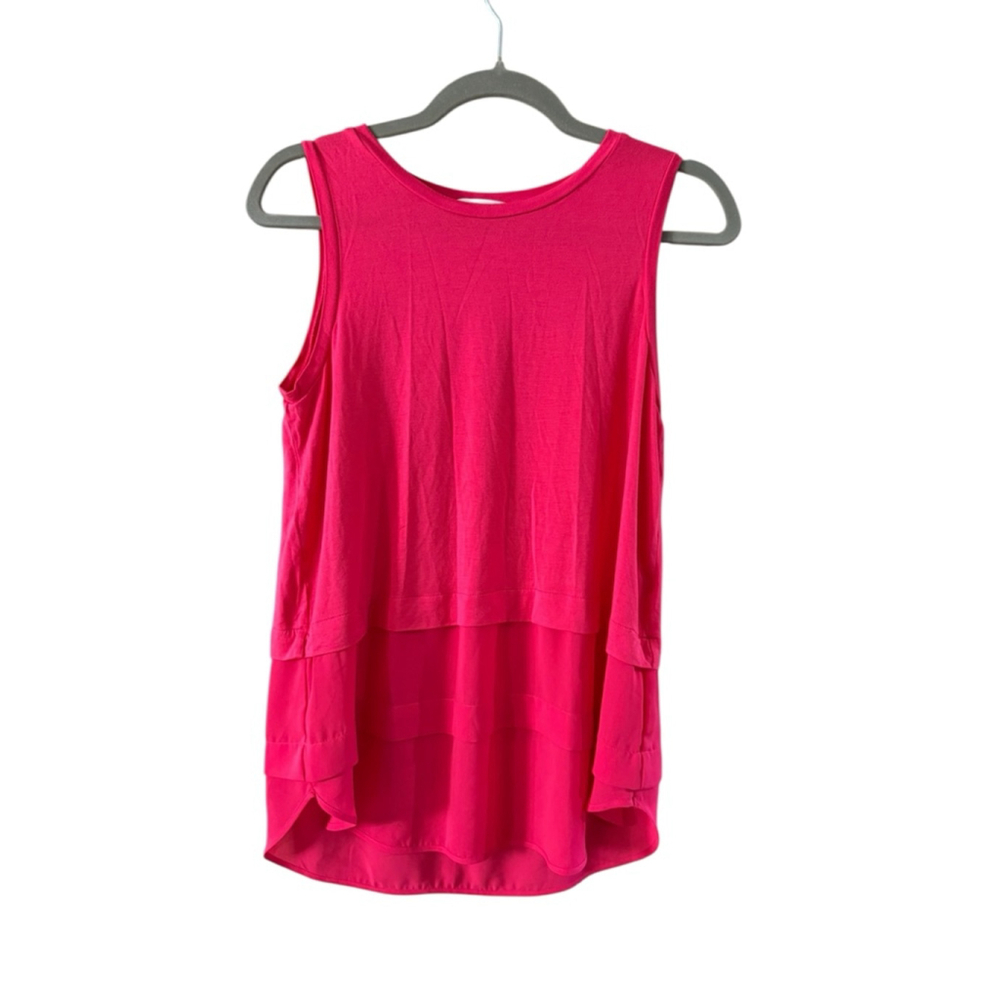 Women's Michael Kors Pink Layered Tank Top M - Picture 2 of 9